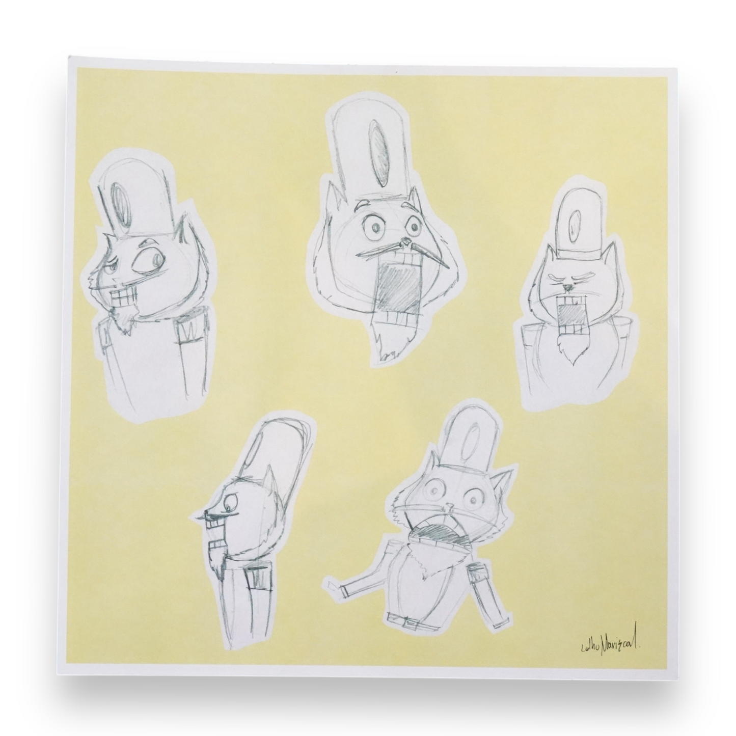 print Catscanueces sketch amarillo