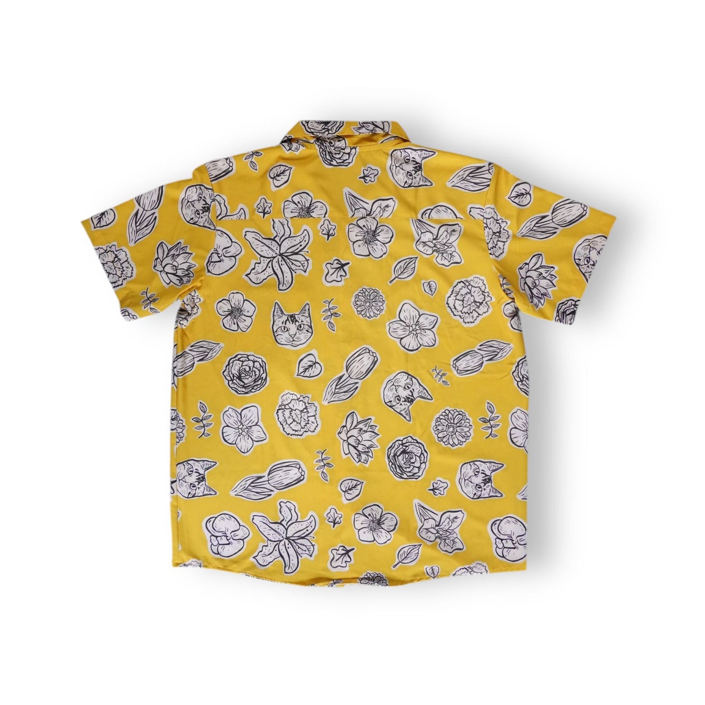 Camisa Gatos Hawái amarilla