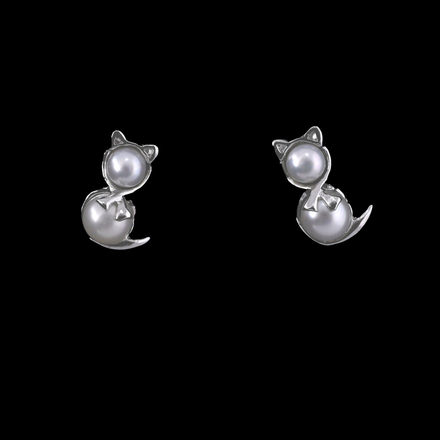 Gato Nieve aretes tipo broquel