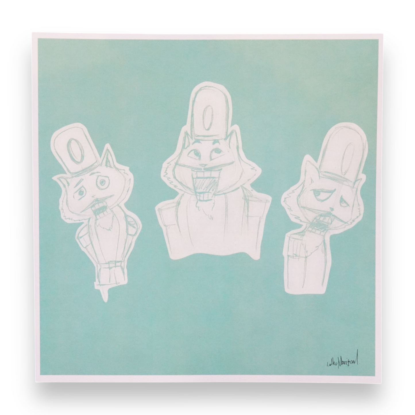 print Catscanueces sketch verde