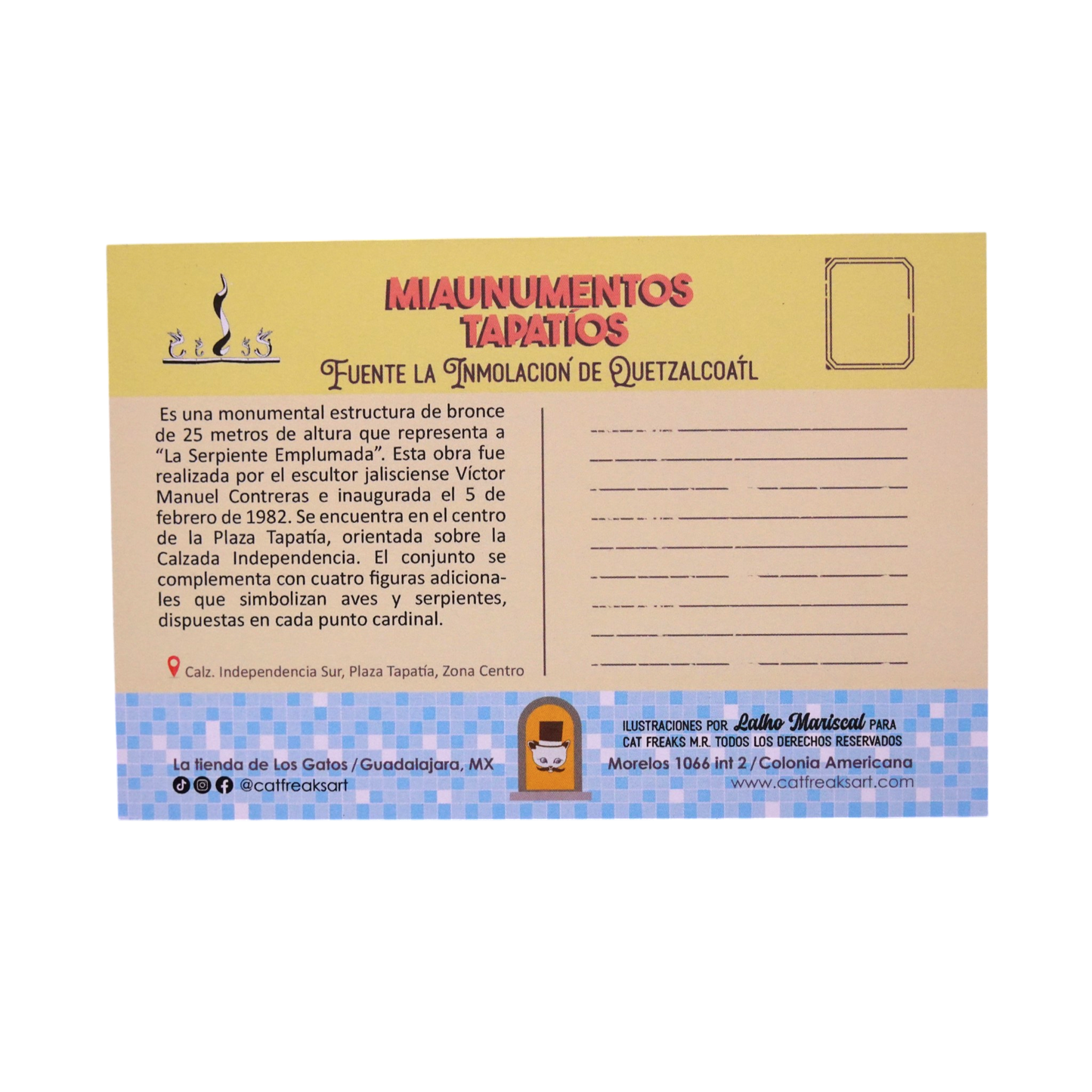 Postal fuente la inmolación de Quetzalcóatl