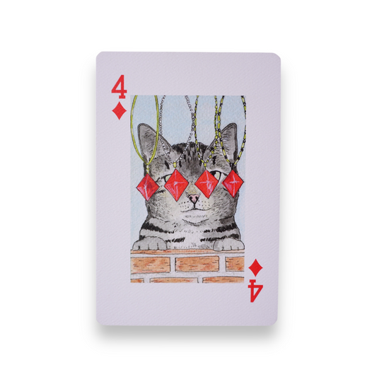 Postal Cuatro de diamantes