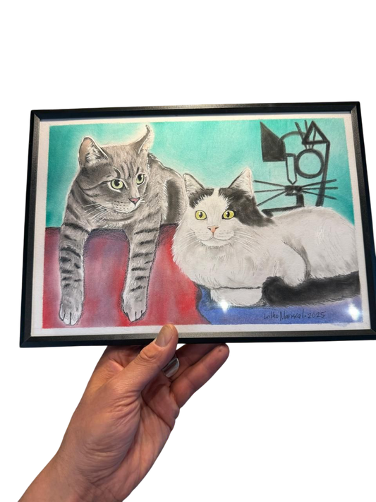 ILUSTRACION PERSONALIZADA DE 2 personajes
