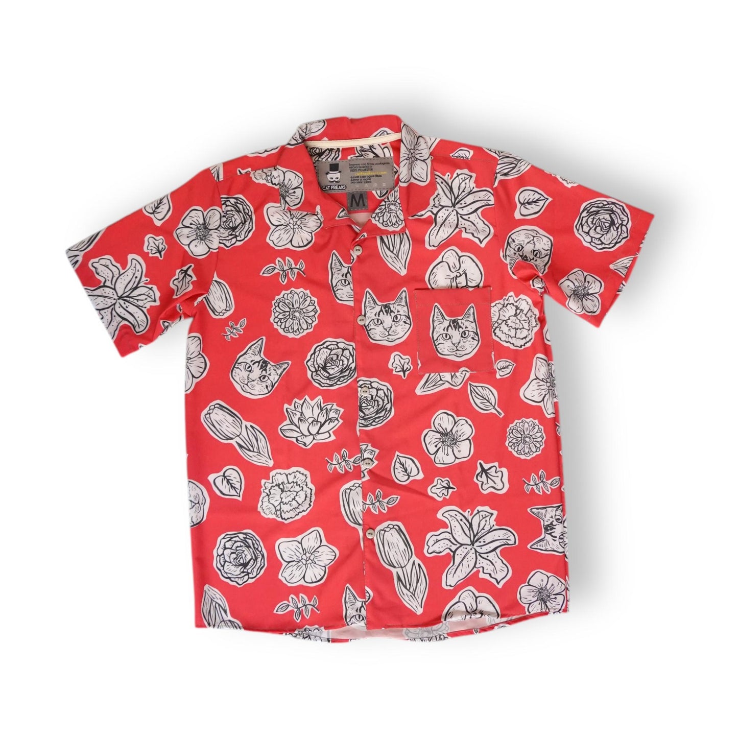 Camisa Gatos Hawái roja