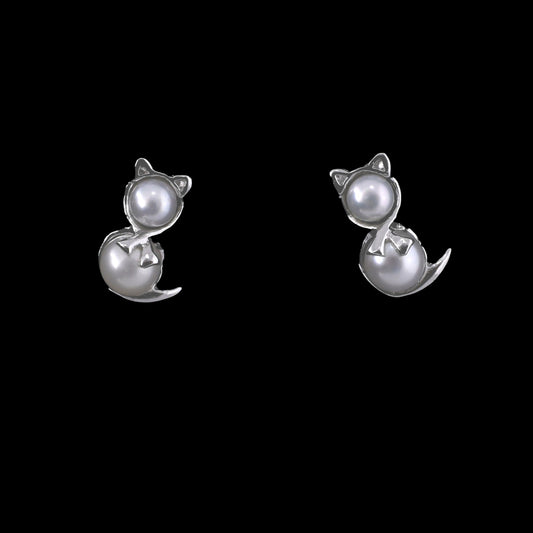 Gato Nieve aretes tipo broquel